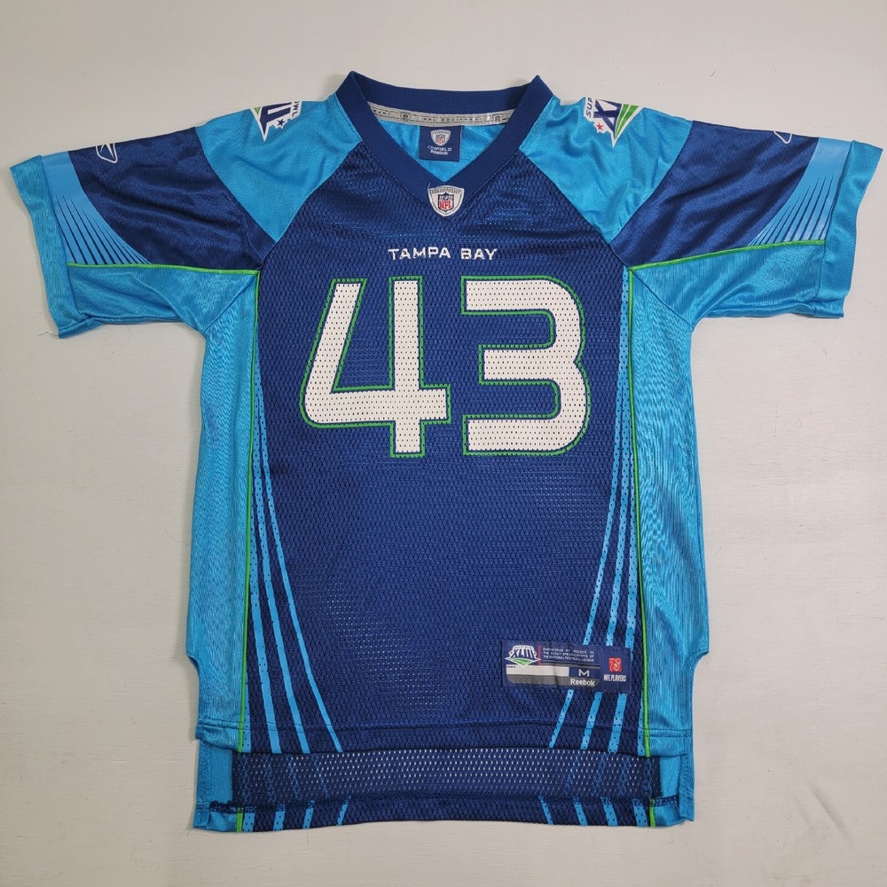 Super Bowl 43 XLIII Tampa Bay NFL Football Reebok On Field #43 Youth Jersey Sz M
